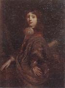 unknow artist Portrait of a young boy three-quarter length,wearing a  red jacket and an ochre mantle china oil painting artist